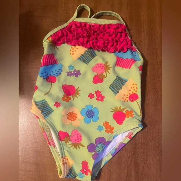 Absorba baby swim with ruffles 12M EUC like new - Picture 1 of 3